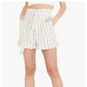 Women's Bardot Cotton Paper Bag Style Stripe Shorts